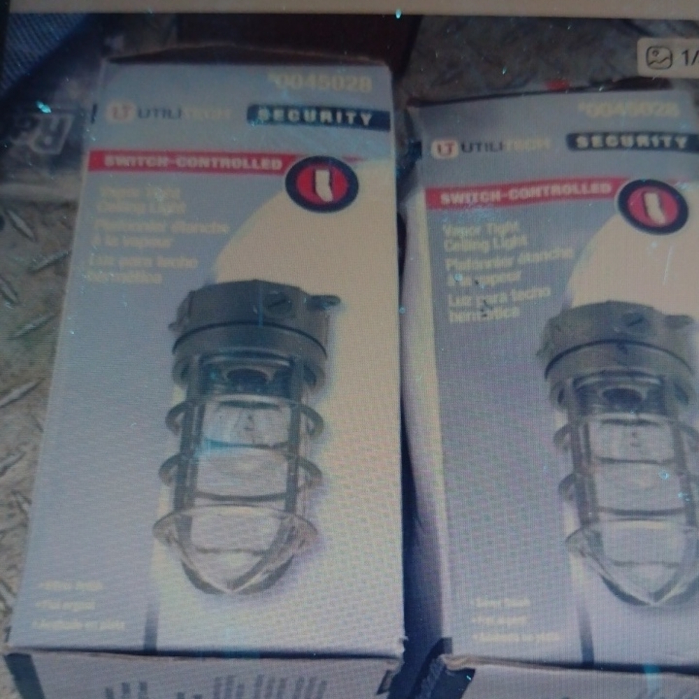 Utilitech Security Switch-Controlled Utility Cage Lights - Gray
